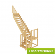 Лестница  К-022м Л с подступенками сосна (7 уп)